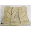 LOT OF 3 LEATHER MITTS