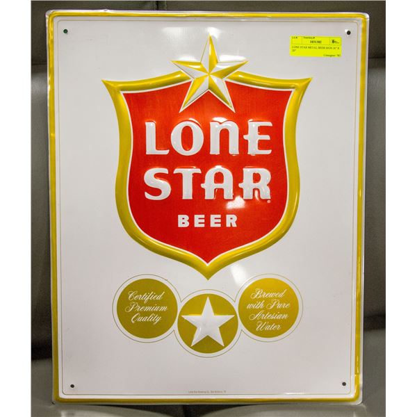 LONE STAR METAL BEER SIGN 16" X 20"