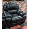 Image 2 : FURNITURE BLACK LEATHER RECLINING LOVESEAT + CHAIR