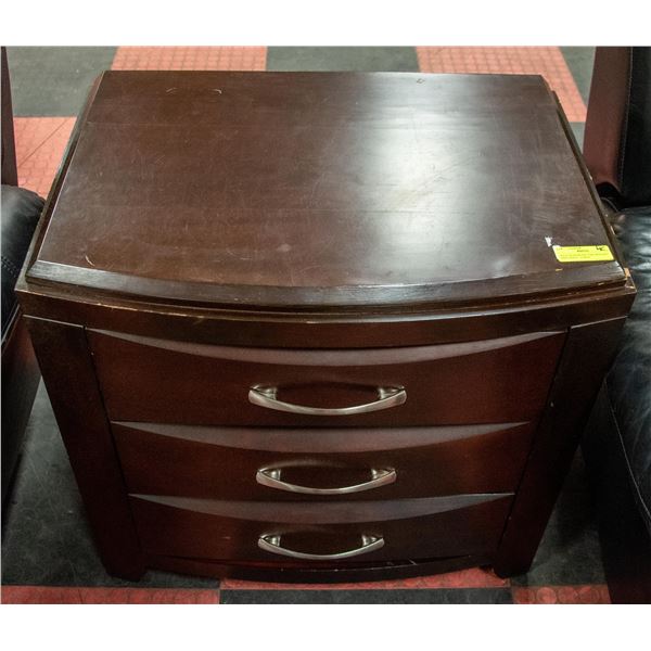 SOLID ROSEWOOD 3-DRAWER BED SIDE TABLE - LARGE