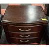 Image 1 : SOLID ROSEWOOD 3-DRAWER BED SIDE TABLE - LARGE