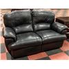 Image 1 : BLACK LEATHER DUAL RECLINER LOVE SEAT/SOFA -
