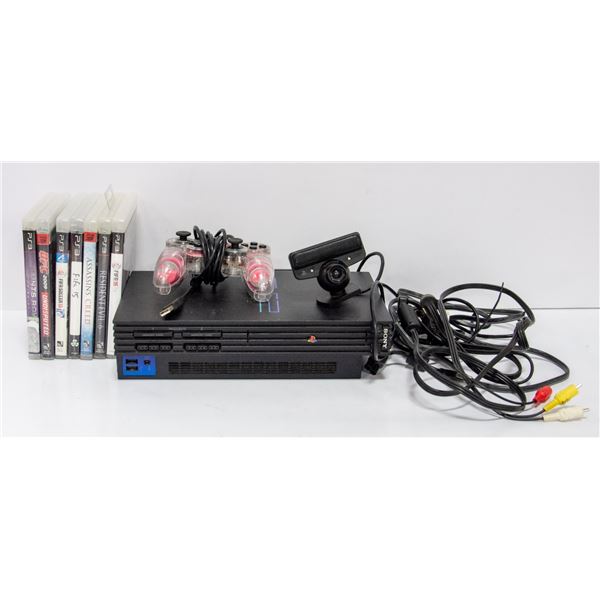 PS2 CONSOLE PLUS GAMES & CABLES