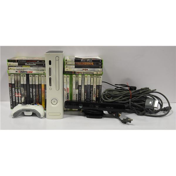 XBOX CONSOLE WITH ASSORTED GAMES