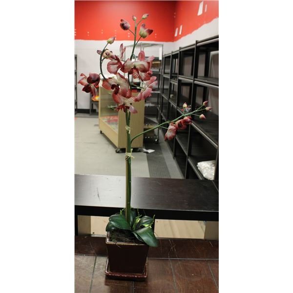 ORCHID IN CERAMIC VASE WITH BASE 36 IN TALL