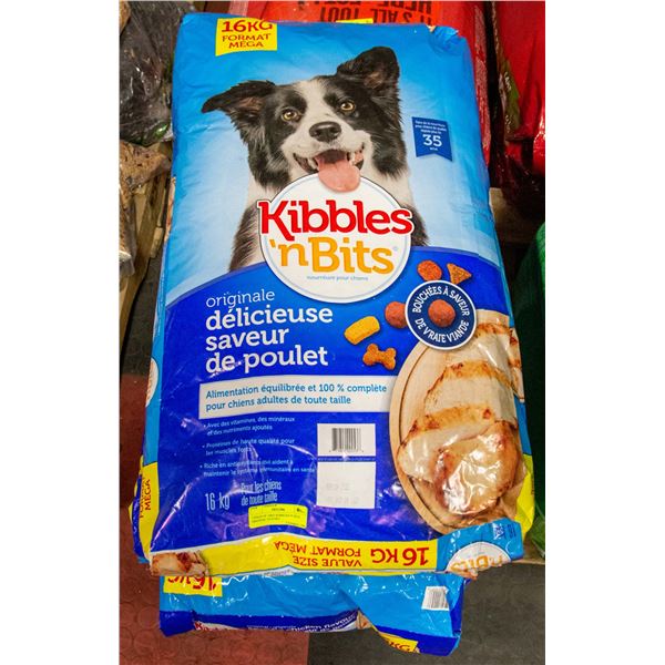 3 BAGS OF 16KG KIBBLES N' BITS ORIGINAL SAVORY