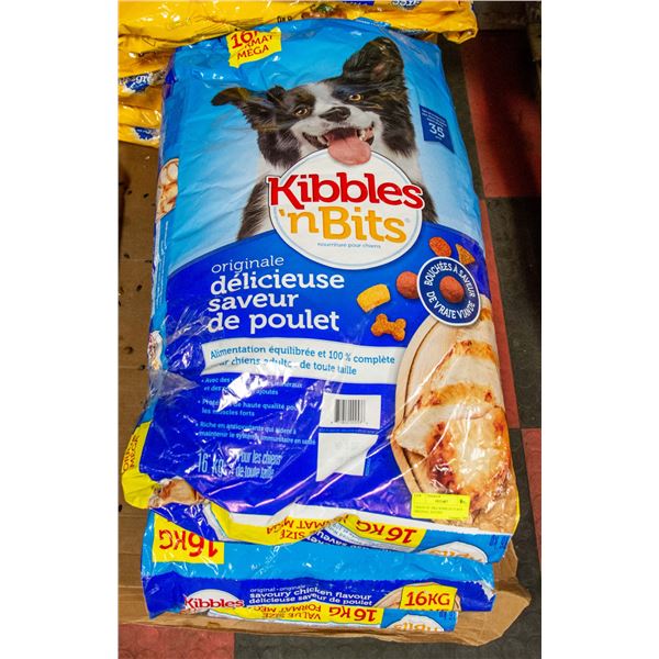 3 BAGS OF 16KG KIBBLES N' BITS ORIGINAL SAVORY