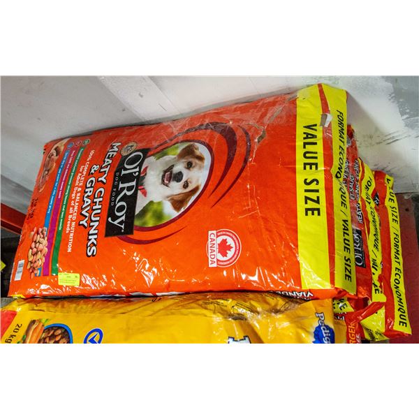 4 BAGS OF 18KG OL'ROY MEATY CHUNKS & GRAVY FLAVOUR