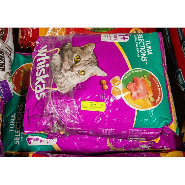 3 BAGS OF 9.1KG WHISKAS HIGH PROTEIN TUNA