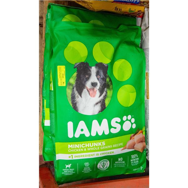 2 BAGS OF 6.8KG IAMS MINI CHUNKS CHICKEN AND WHOLE