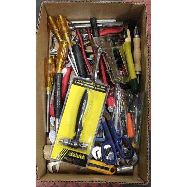 LARGE FLAT OF HAND TOOLS