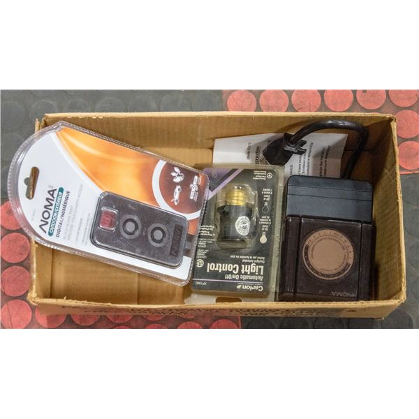 BOX WITH NEW NOMA OUTDOOR TIMER WITH