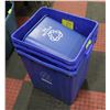 Image 1 : BUNDLE OF 4 BLUE RECYCLE BINS - 2 LARGE, 1