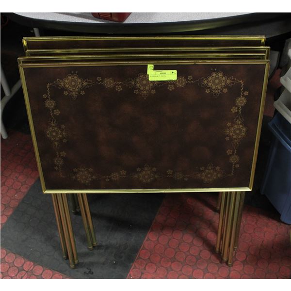 4 VINTAGE TV TRAYS