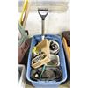 Image 1 : LARGE TOTE WITH BUNGEES, TOOLBOX , CAULKING GUN,