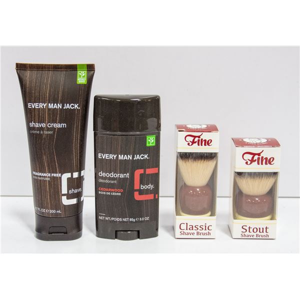 NEW MENS ITEMS 2 FINE "STOUT" SHAVE BRUSHES +