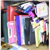 Image 1 : BOX FULL OF OFFICE SUPPLIES INCLUDING PENS