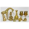 Image 1 : BOX OF BRASS ITEMS INCLUDES GIRAFFE, WINDMILL,