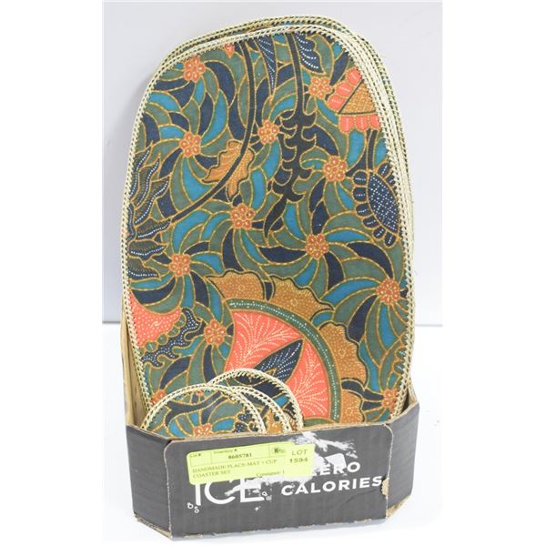 HANDMADE PLACE-MAT + CUP COASTER SET