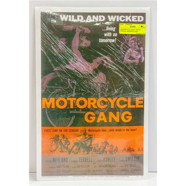 MOTORCYCLE GANG - MOVIE POSTER - REPRODUCTION