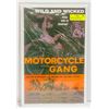 Image 1 : MOTORCYCLE GANG - MOVIE POSTER - REPRODUCTION