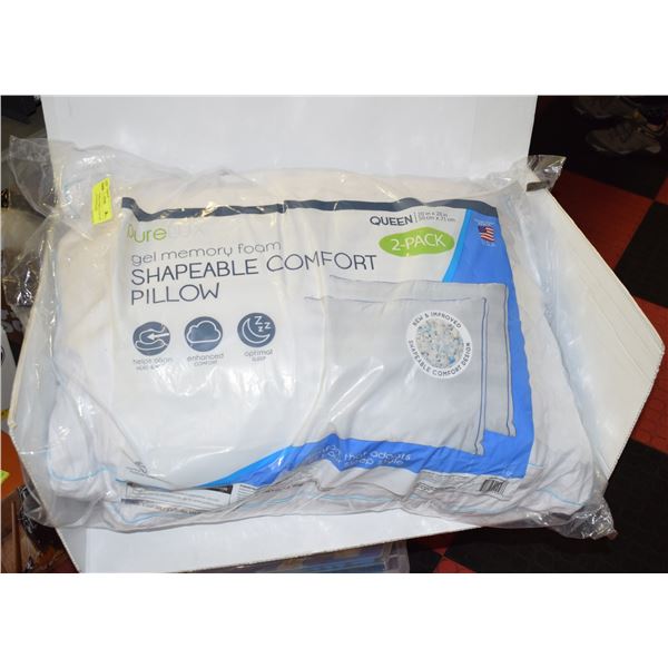 2 PACK PURELUX SIMPLY COOL GEL MEMORY FOAM PILLOWS