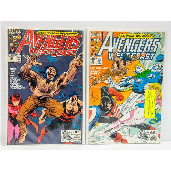 AVENGERS WEST COAST #87 & 88 HIGH GRADE