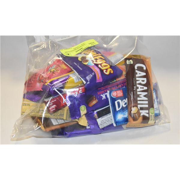 BAG OF ASSORTED BRAND NAME CHOCOLATE + CANDY