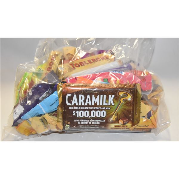 BAG OF ASSORTED BRAND NAME CHOCOLATE + CANDY