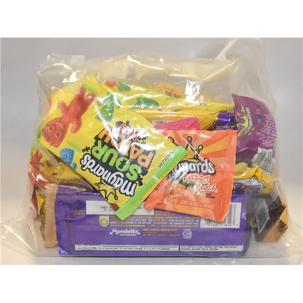 BAG OF ASSORTED BRAND NAME CHOCOLATE + CANDY
