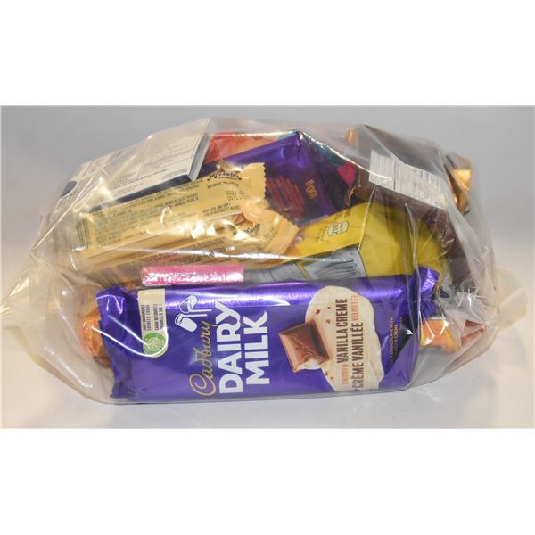 BAG OF ASSORTED BRAND NAME CHOCOLATE + CANDY