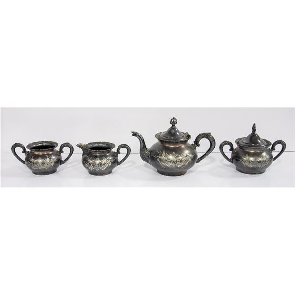 4-PIECE SILVER TEA POT SET