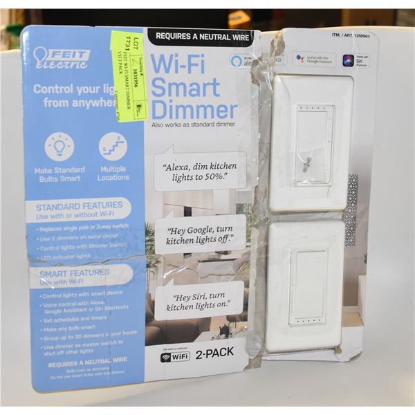 NEW FEIT WI-FI SMART DIMMER SWITCH 2 PACK
