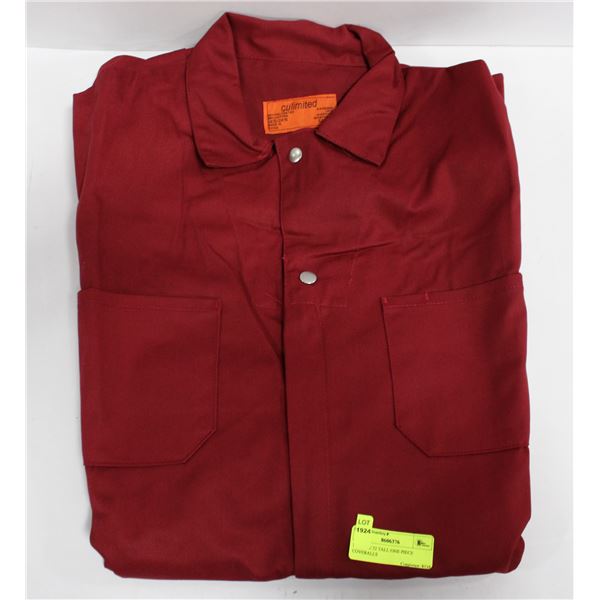 RED SIZE 52 TALL ONE PIECE COVERALLS