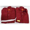 Image 1 : 2 PAIR RED SIZE 40 ONE PIECE COVERALLS