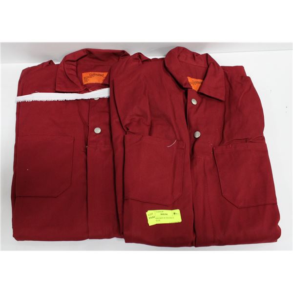 2 PAIR RED SIZE 40 ONE PIECE COVERALLS