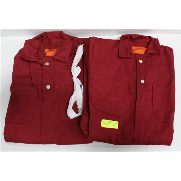 2 PAIR RED SIZE 40 ONE PIECE COVERALLS