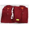 Image 1 : 2 PAIR RED SIZE 40 ONE PIECE COVERALLS