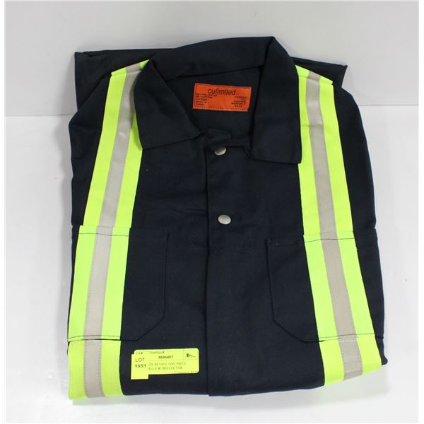 BLUE SIZE 44 TALL ONE PIECE COVERALLS W/ REFLECTOR