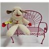Image 1 : VINTAGE LAMBCHOP HAND PUPPET WITH METAL BENCH