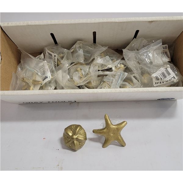 LOT OF STARFISH & SEASHELL DRAWER PULLS