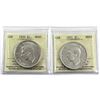 Image 1 : 1939 Canada Silver $1 ICCS Certified MS-60 & 1951 Silver $1 SWL MS-62. 2pcs