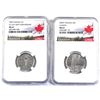 Image 1 : 2005 Canada 5-cent VE-Day & 2005P 25-cent Alberta NGC Certified MS-67. 2pcs