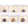 Image 1 : 2017 Canada 5-cent to $2 ICCS Certified MS-65. 6pcs