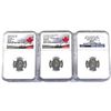 Image 1 : 3x 2015-2020 Canada 10-cent NGC Certified MS-69 First Releases - 2015 from Oh Canada Gift Set, 2017 