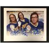 Image 1 : SLAP SHOTS HANSON BROTHERS TRIPLE SIGNED 8X10 PRINT (JSA COA)