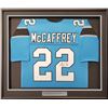 Image 1 : Carolina Panthers Christian McCaffrey Autographed Framed Blue Jersey (Beckett Holo)