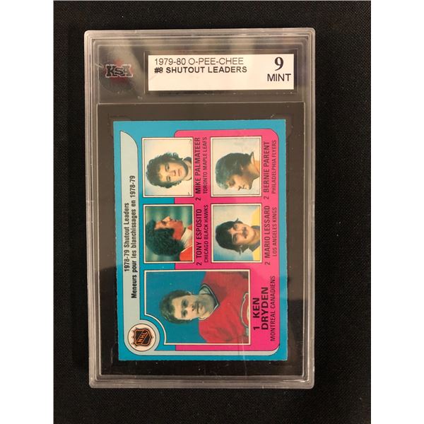 1979-80 O-PEE-CHEE #8 SHUTOUT LEADERS (9 MINT)