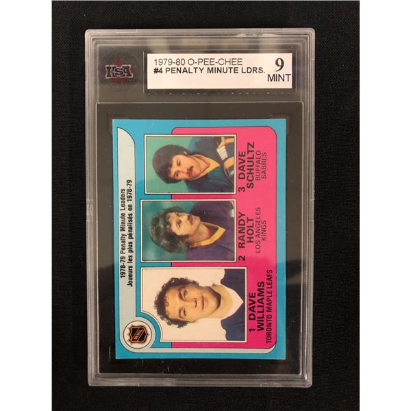 1979-80 O-PEE-CHEE #4 PENALTY MINUTE LEADERS (9 MINT)
