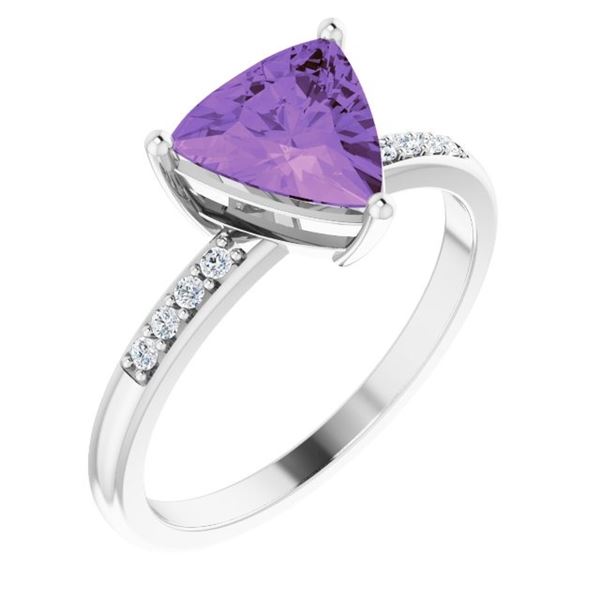 CUSTOM AMETHYST AND DIAMOND RING